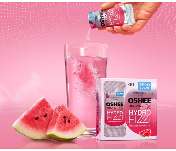 OSHEE Proszek musujący DROP IN Hydrofizzi arbuz 10 saszetek - 1546754 - zdjęcie 2